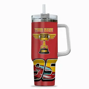 McQueen 40oz Tumbler, Custom Name Tumbler With Handle, McQueen 40oz Tumbler Stainless Steel Mug,