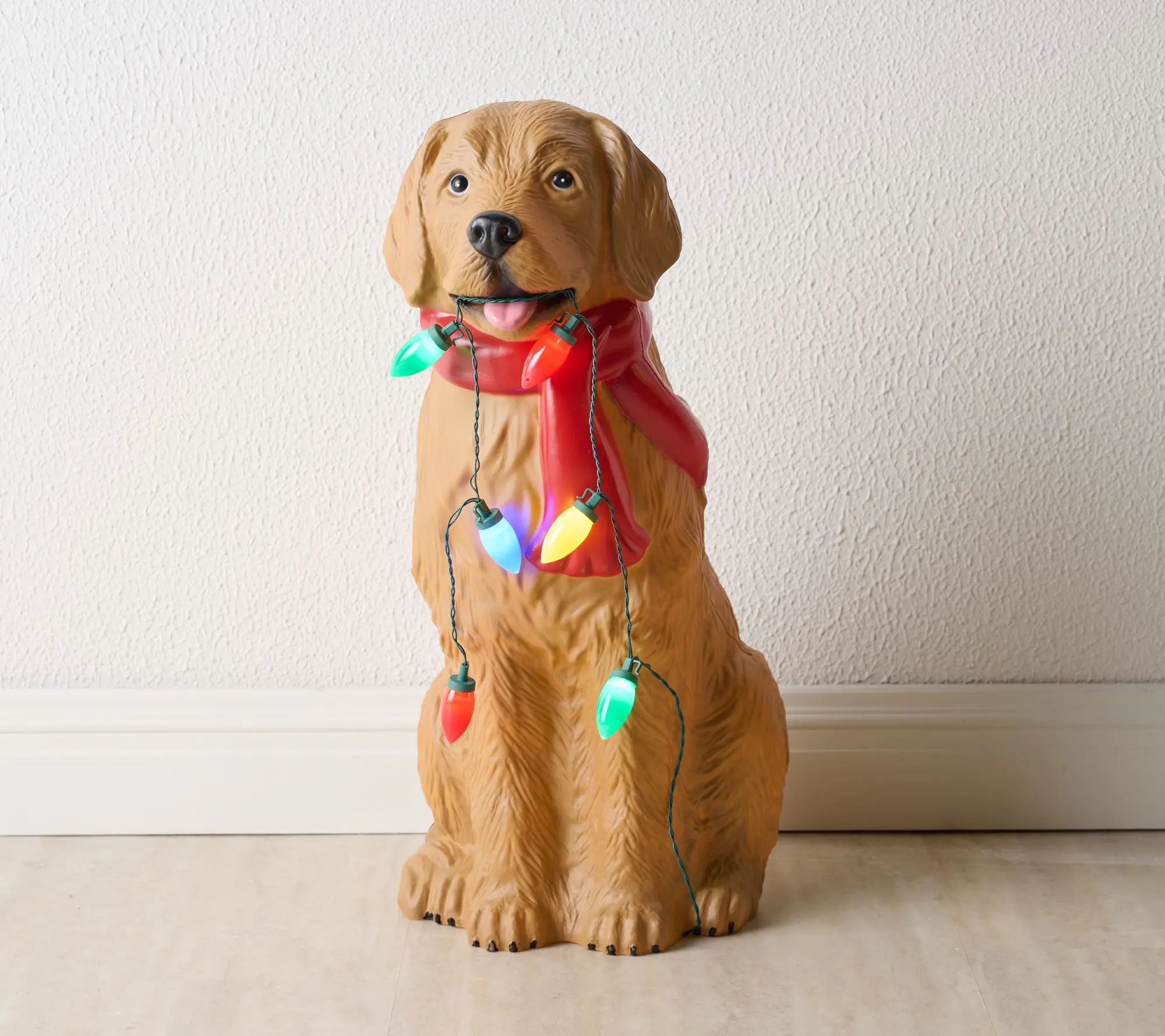 Bethlehem Lights 27" Holiday Dog with Light Strand