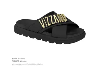 Vizzano Women's 6459-107 Viral Sandal Open Toe Velcro Closure Lightweight Summer Travel Walking Shoes Casual Footwear with Gold Logo - Girl