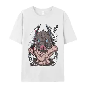 Demon Slayer Inosuke Hashibira Dual Nichirin Katanas Shirt | Vintage Anime Graphic Print Tee Oversized Sweatshirt Hoodie, Retro Manga Streetwear Clothes Casual Crewneck Top Gift for Anime Lover Men Women