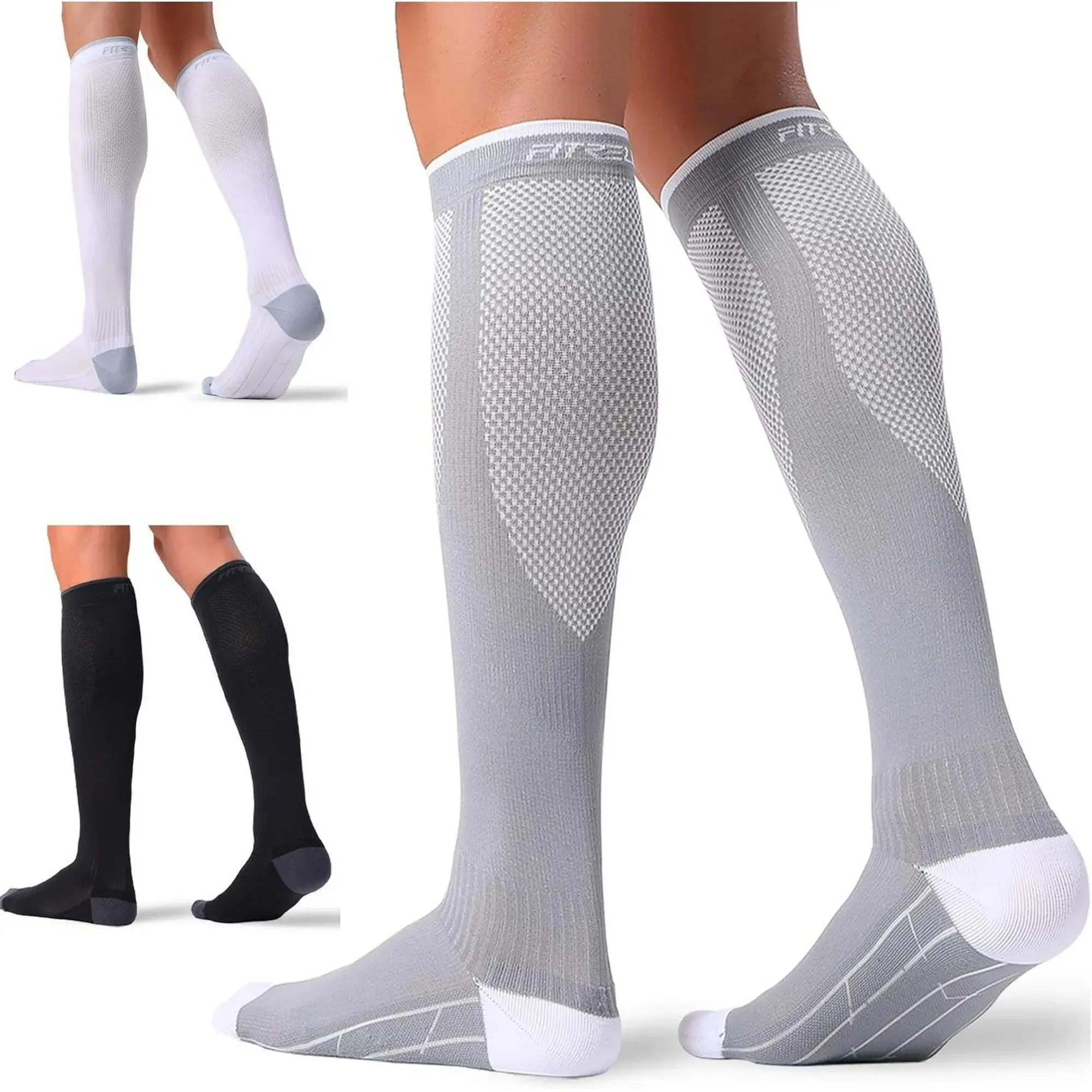 Unisex Compression Socks, 20-30 mmHg Knee-High Circulation Support Stockings, Suitable for Running Nursing Travel Sports - Soft and Breathable