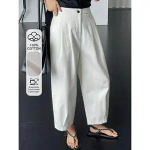 Ciel Fashion Women Loose Solid Color Casual Business Pants