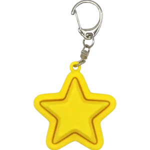 Yellow Star Fidget Clicker: keychain accessory, stress relief, cute must have