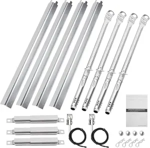 Uniflasy Grill Replacement Parts for CharBroil Performance 4-Burner 463365021 463365724 463351021 463352521 463331221 463448021 Stainless Steel Grill Burner Heat Plate Shield Crossover Tube Igniter
