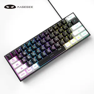 MG TS91 Mini Gaming Keyboard, RGB Backlit,rainbow light,creamy feel,61 Key Ultra-Compact Keyboard, Mechanical Feeling Office Computer Keyboard for PC, MAC, PS4, ONE Gamer