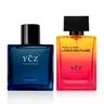 [YCZ] Men's Attraction Duo | 2 × 50 mL | Midnight Marine Perfume & Love's Red Flame | Date Night & Going Out Scents for Men | Fresh & Bold Fragrance Set | Long Lasting | Vegan & Cruelty-Free