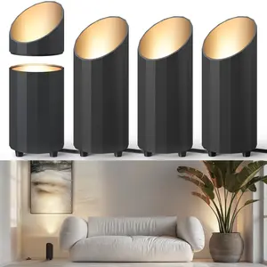 Barrina Uplighting Indoor Spotlight, 2 in 1 Detachable Up, with 3000K GU10 Bulb, 6.56FT Plug Cord & Foot Switch,4 Packs