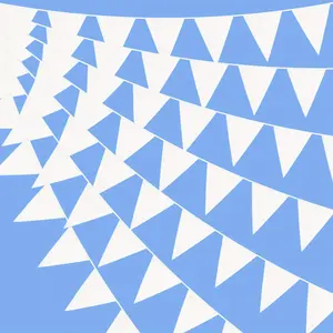 10m Pure Bunting Banner, 36 Triangle Flags, Ideal for Valentine's Day, Garden Wedding, Singles Party, Birthday, Anniversary