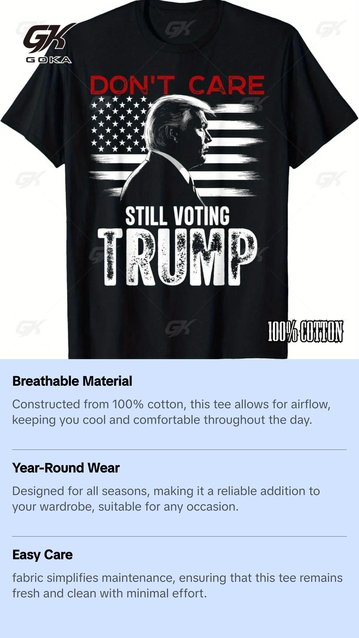 Trump Bold Black Cotton T Shirt