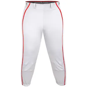 Yoga/Knicker Style Softball Pants For Women (White/Red)