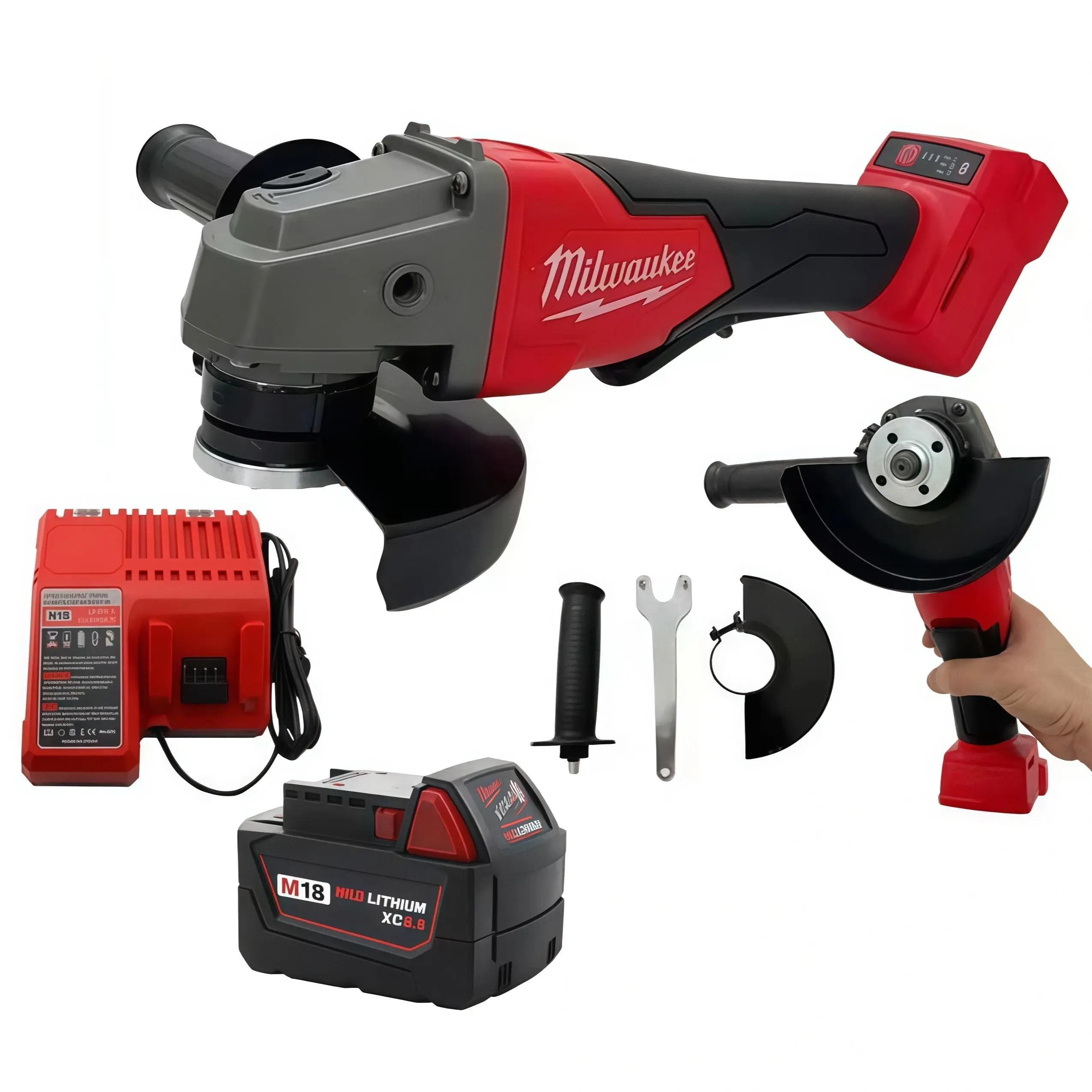 Milwaukee 125mm Cordless Brushless Angle Grinder, High-Efficiency Motor, Low Vibration Operation for Metal Cutting, Grinding & Professional Construction Tasks, Cordless Angle Grinders