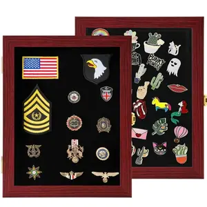 CRDC 11x14 Pin Display Case Pin Collection Display Box Military Medal Display Frame with Uv Protection Acrylic Door for Beach Tags Jewelry Insignia Ribbons Patches Insignia Ribbons Sport Pins
