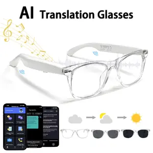 Ai Smart Wireless Bluetooth-compatible Translation Glasses with Speaker, 140+ Language Translations, Sports Travel Driving, Men Women, Wearable Smart Glasses