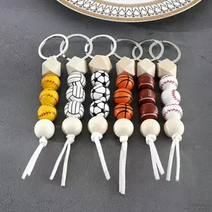 New Sporty Monogram Keychain, Creative Football Basketball Baseball Charm, Bag Strap Phone Cord, Fashion Accessory for Men and Women, Stylish Keychain, Cool Keychains