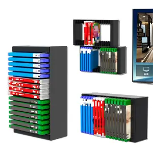 Game Card Storage Rack, Display Holder, Connectable 32-Grid Game Disc Organizer, Wall-Mounted Desktop Dual Use, Ps5/xbox/switch Game Disc Holder