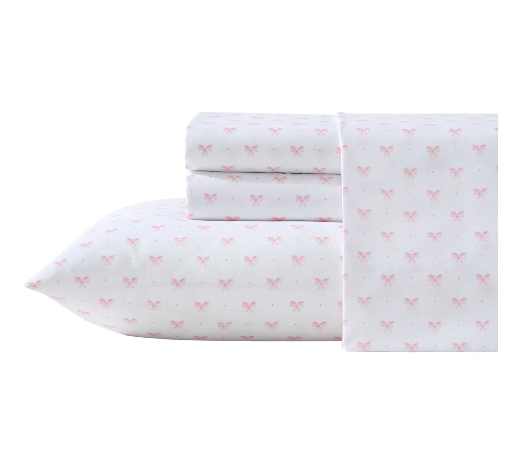 Laura Ashley Lovely Bows Pink Twin Sheet Set