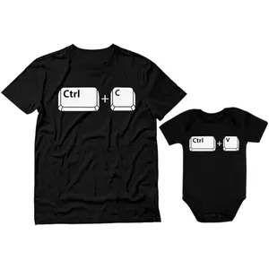Tstars Ctrl C Ctrl V Dad and Baby Matching Outfits | Copy & Paste Shirts Set Gift for New Dads and Father's Day