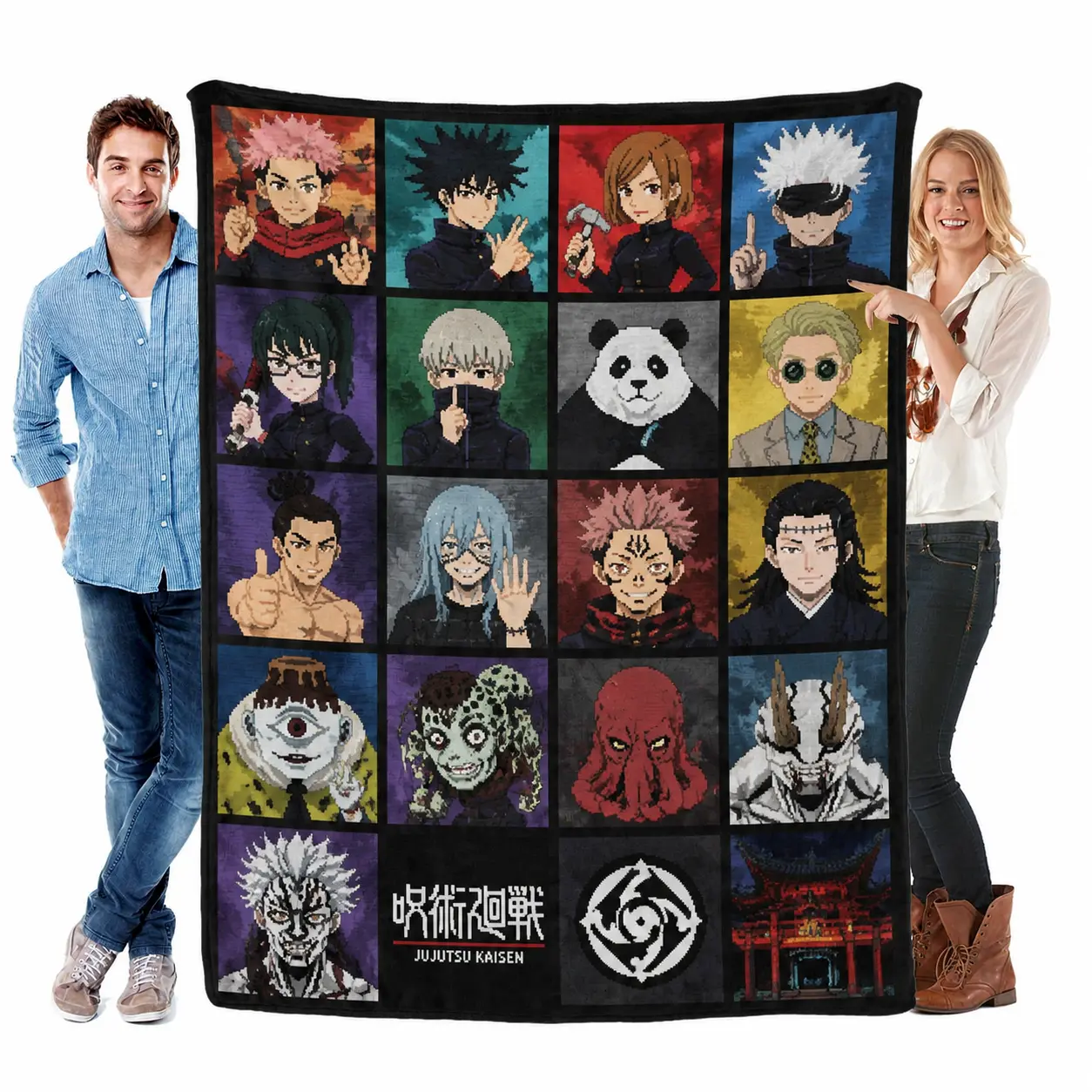 Jujutsu Kaisen Flannel Throw Blanket, Anime Character Collage Soft Cozy Blanket for Bed & CouchWarm Gift For Birthday,Christmas,Multiple Blanket summerwins,summerwins cooling