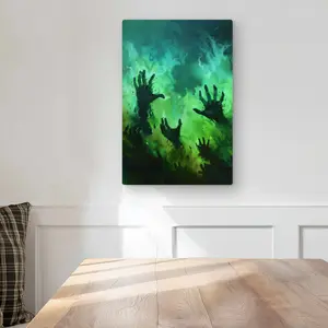 MWW C1MP1218M4VSH6 12x18 in. Hands of Despair Black Metal Print, Gothic Wall Arts for Home Decor