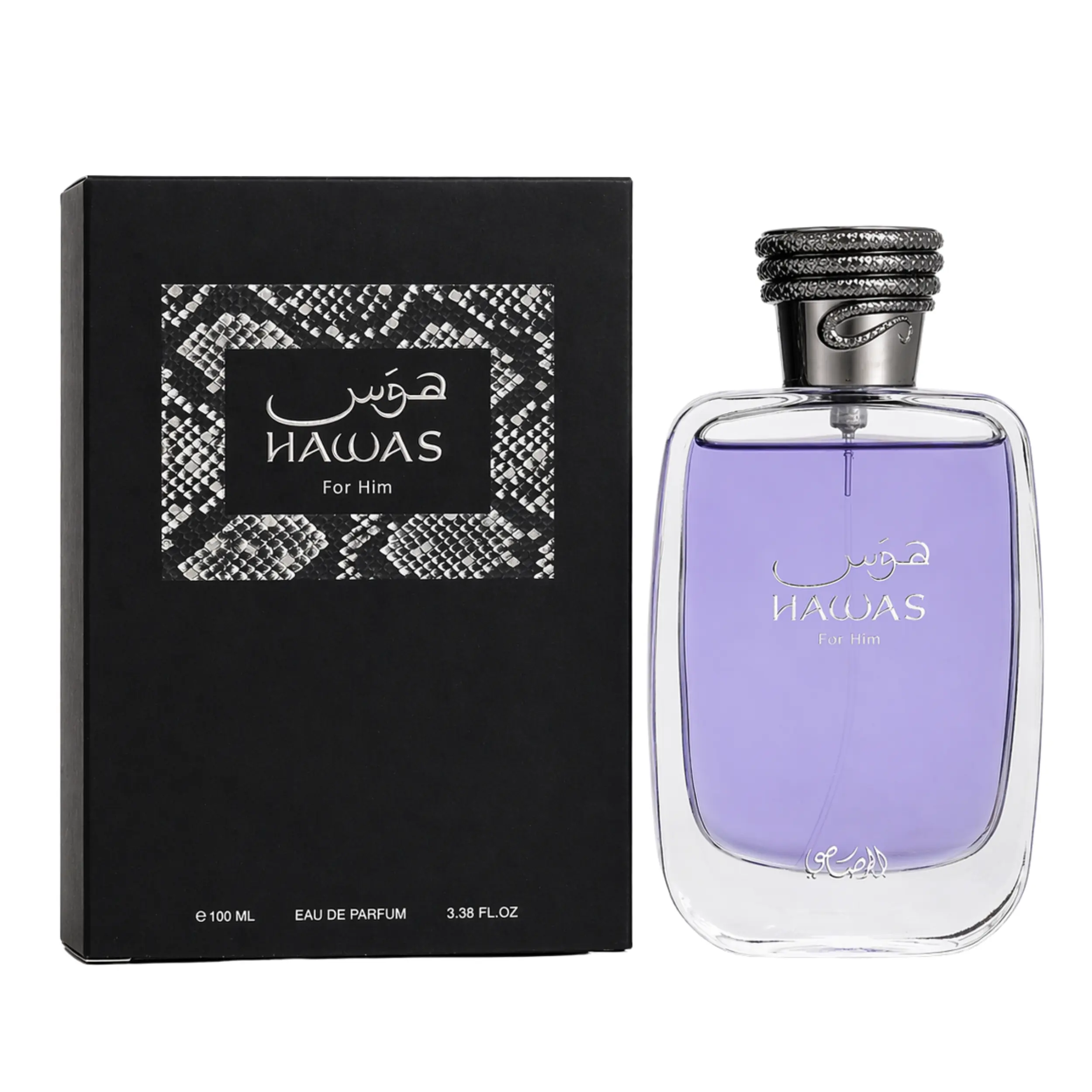 Rasasi Hawas for Him Eau de Parfum (Edp Liquid) - Aromatic Aquatic, Fresh, Fruity, Citrus Spicy, Musky Men's Fragrance Spray, 100ml/3.4 fl oz Regular Edition, Adults' Gift, Single Item