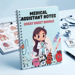 Medical Assistant Notes & Cheat Sheet Bundle | Spiral Bound Study Guide with Medical Abbreviations, Anatomy, Physiology Charts, Office Notes & Quick Review Pages for Students