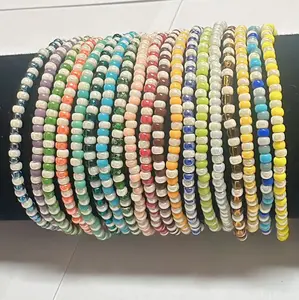 US-FASHION - 3mm Bohemian ladies beaded bracelet color mix and match fashionable versatile bracelet jewelry