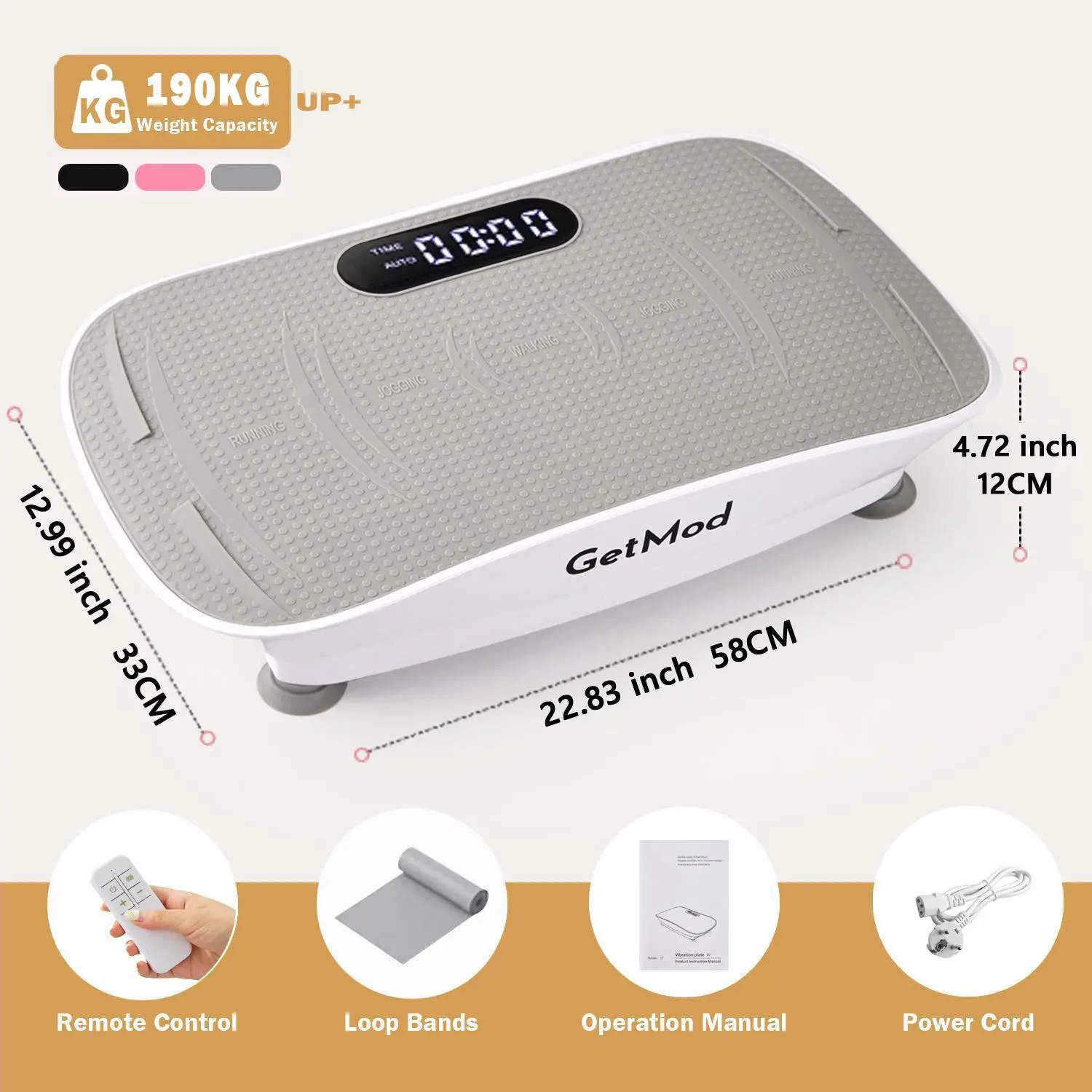 【Free Delivery】GETMOD Plus Size Vibration Plates Exercise Equipment with LED Display, Brushless Motor for Smooth Operation, Bluetooth Speaker 10 Speed Levels Quiet Motor Home Gym Stuff Exercise Machine #5