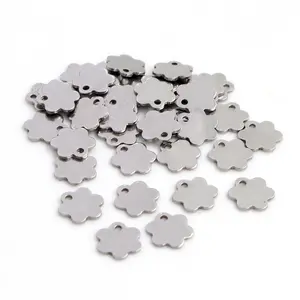 50pc/lot 8mm No Fade Charms 316 Stainless Steel Six leaf grass Charms for necklace pendant charms diy jewelry making-R8-50