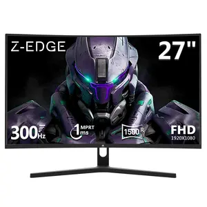 Z-EDGE 27" 300Hz Curved Gaming Monitor Full HD 1080P, 1ms Response,  FreeSync DP(1.4) & HDMI 2.0 Inputs, Blue Light Tech, HDR Support