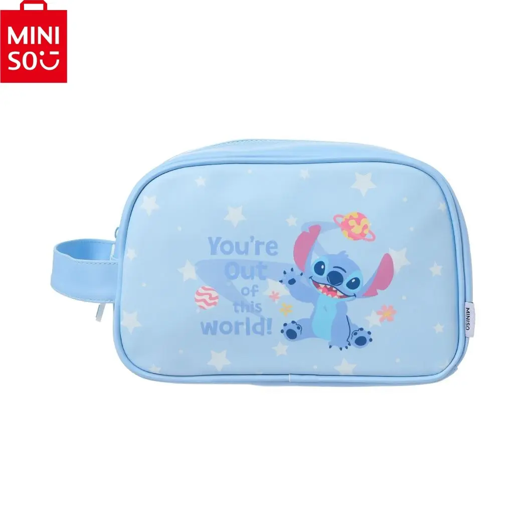 Disney Stitch Makeup Bag - Large Capacity Makeup Organizer Pouch, Handheld Ease Toiletry Organizer, Travel Cosmetic Storage Bag, Cute Cartoon Festive Gift Pick for Summer Vibes, Animated Character Make-Up Bags, Back To School