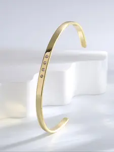 Women's Elegant Rhinestone Decorated Bangle Bracelet, Exquisite Trendy Bangle, Fashionable Jewelry for Women & Girls As Gift