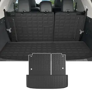 [Fits 22-26 Pathfinder] Cargo Mat Compatible with 2022-2026 Nissan Pathfinder Cargo Liner Trunk Mat with Back Seat Protector TPE Replacement for 2022-2026 Nissan Pathfinder Accessories (Trunk Mat with Backrest Mats)
