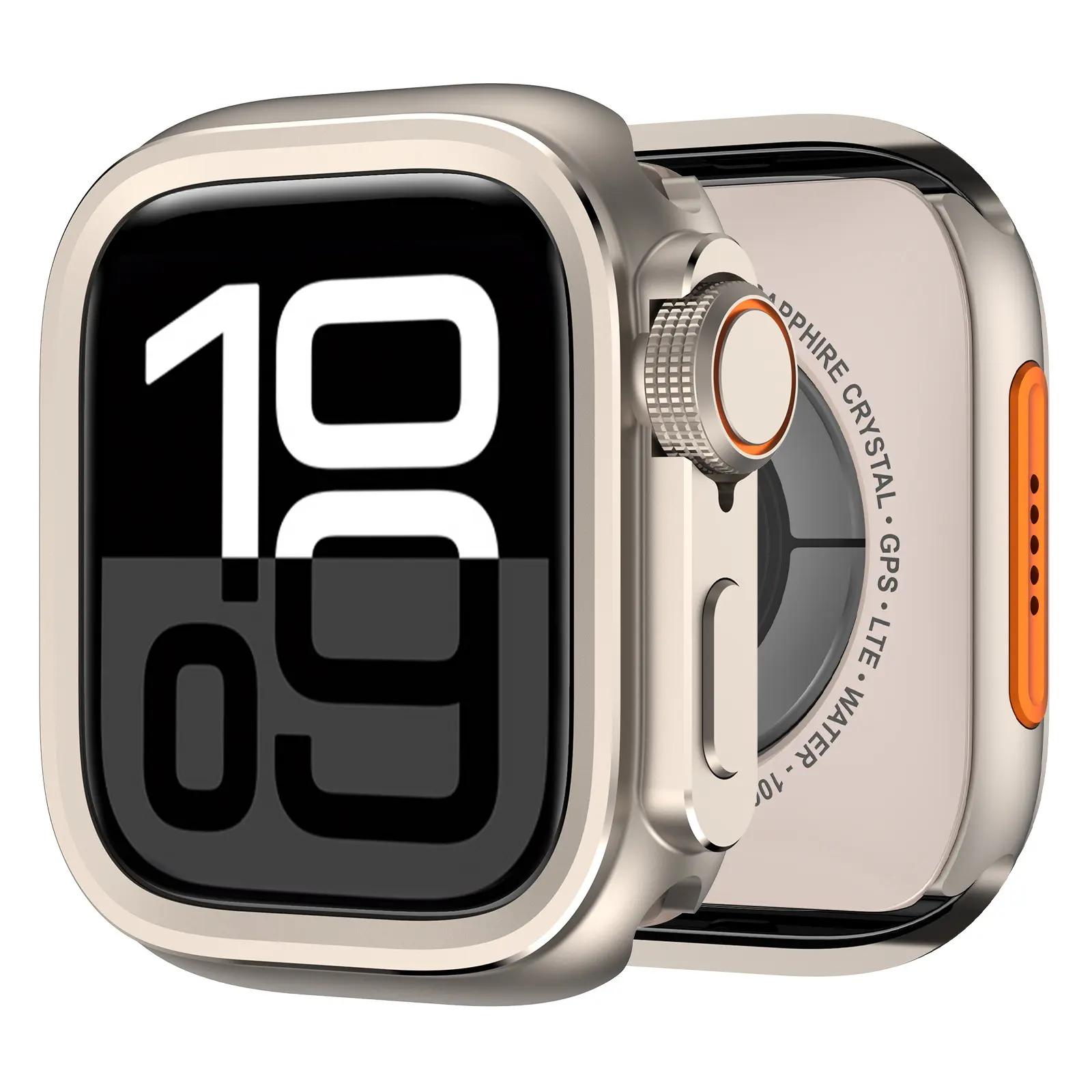 Rugged Shockproof Stylish Metal Bumper Watch Case with Crown, Back Cover & Titanium Frame Protection, Multi-Size Tech Accessories for 44mm/45mm/46mm/49mm GPS Smartwatches (Converts 44/45/46mm to Ultra Style) – Stylish Wearable Accessories