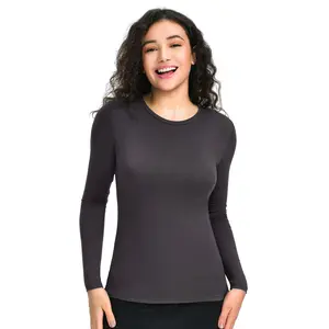 COZYFIT Scrub Undershirts Long Sleeve Women - Underscrub Comfort Tee Casual Breathable Top Round Neck