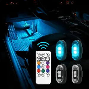 Remote Control Footwell Lights Rechargeable RGB LED StrobeLight Wireless  Custom Lighting for Car Interior & Exterior Decorative