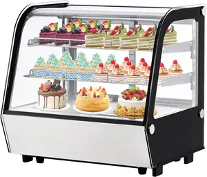 【GARVEE】4.2 Cu.Ft Commercial Countertop Display Refrigerator, 30" Cake Refrigerated Display Case with LED Light, Air-Cooling Automatic Defrost, Rear Sliding Door, Small Display Fridge for Store/Bakery/Cafe