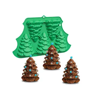 3D silicone Christmas baking mold for Christmas tree cake tray suitable for holiday parties