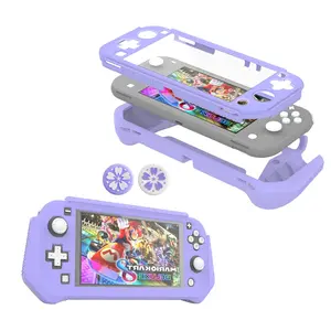 L-RDC004  Switch Lite Case Protective Case for Nintendo Switch Lite, Compatible with Nintendo Lite Screen Protector Cover Hand Grip Cover with Detachable TPU+Built-in PC Screen (Pastel Purple)