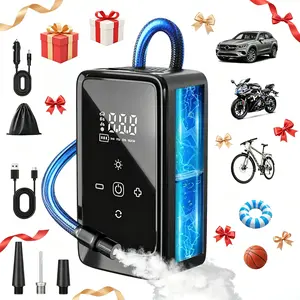 【Fathers Day Gift】Tire Inflator Portable Air Compressor, with Digital Pressure Gauge Inflater 150PSI, 3X Fast Inflation Auto Shutoff Large Battery Tires Pump for Cars Motors Bikes Balls - Auto parts! fathersdaygift