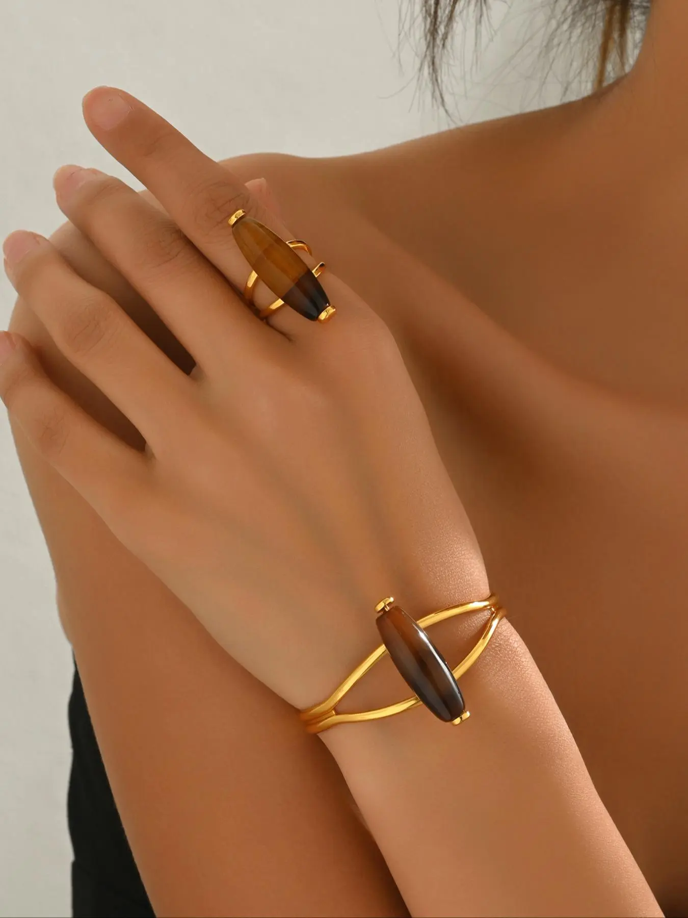 Vintage Boho Style Ring & Cuff Bangle, Boho Jewelry Set, Fashionable Jewelry Set, Fashion Jewelry for Party, Daily Clothing Decor, Trendy All-match & Exquisite Jewelry for Birthday Gift