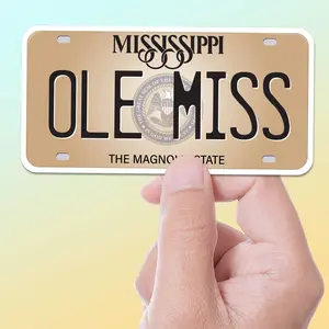 Ole Miss Mississippi License Plate Sticker