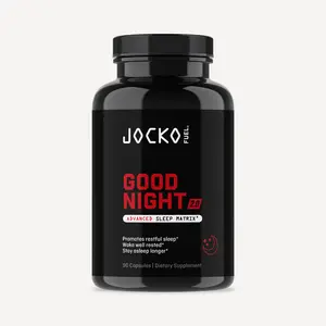 JOCKO FUEL Good Night 2.0 - 90 Capsules Edible Sleep Aid with 8 Natural Ingredients for Rest and Recovery