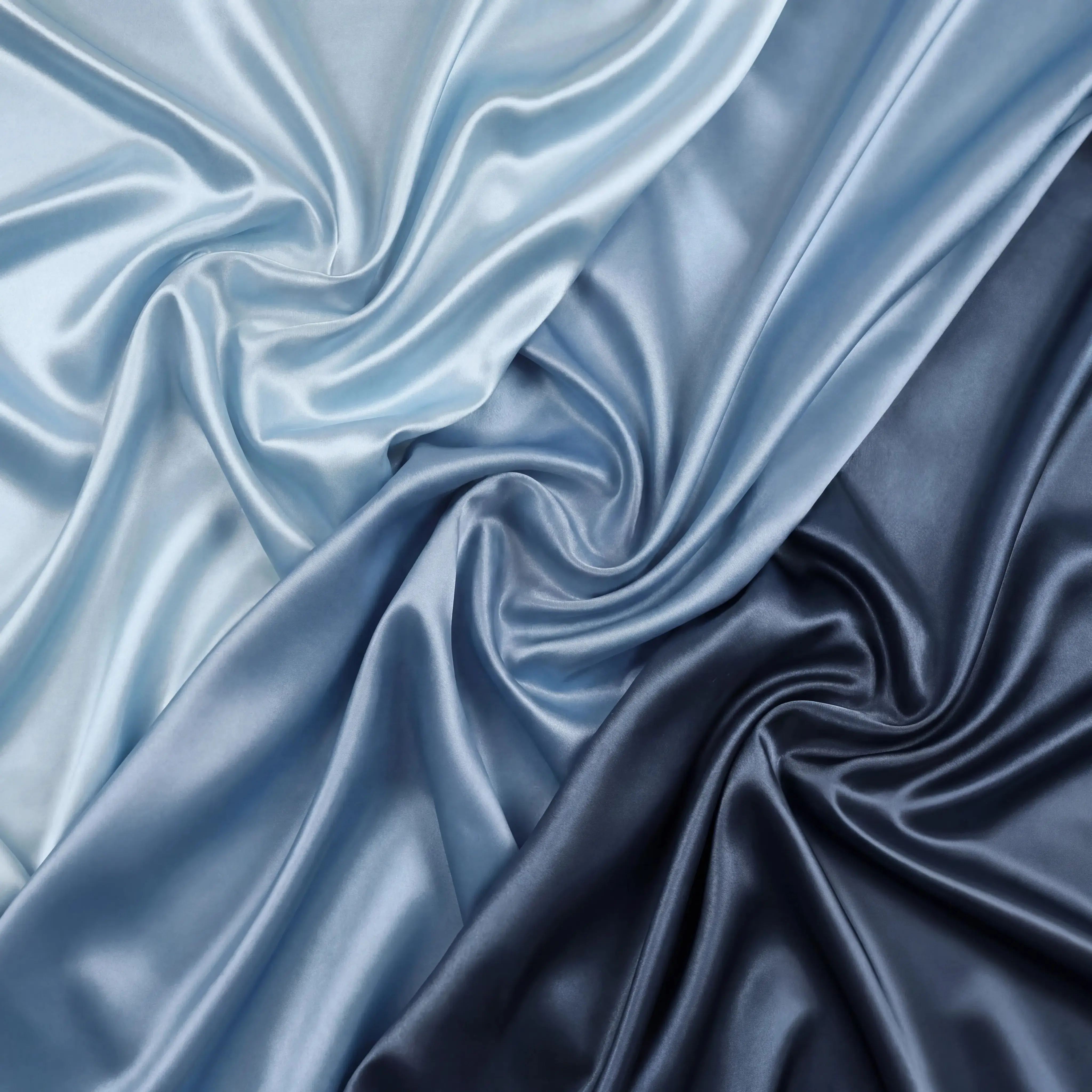 Something Blue Wedding - High Shine Fabric Swatch Pair (Light Blue, Slate Blue, Vibrant Navy)