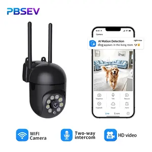 PBSEV 1080P HD Panoramic Home Security Camera, Upgraded 3MP Smart Pan/Tilt Cam with Color Night Vision, Human Motion Detection & Two-Way Audio, 24/7 Recording for Home Baby/Pet Monitor Protection