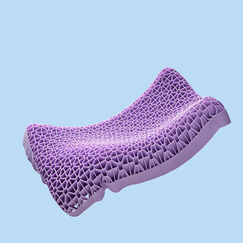 1pc Tpe Honeycomb Gel Neck Pillow with Removable Cover, Cooling Elastic Stress Relief Sleep Aid, Comfortable and Supportive, Travel Neck Rest Cushion