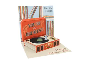 Pop-Up Record Player Father's Day Card