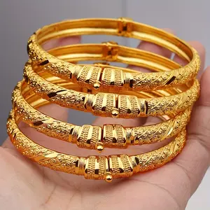 24K Gold Plated Dubai Bridal Bracelet - Luxury Women's Jewelry