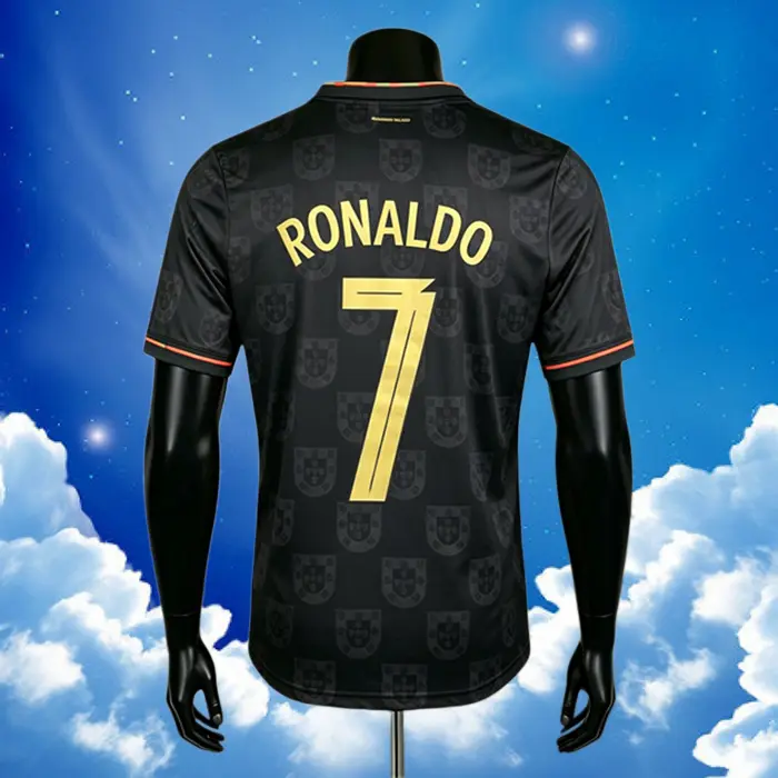 2026 Portugal Away Black No.7 Ronaldo Short sleeve Soccer jersey