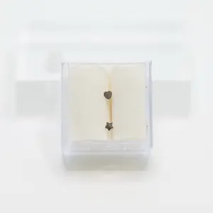 14KT Gold Nose Piercing Heart & Star Shape