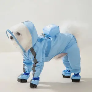 Wardrobe (Raincoat) - Cute Dogs And Cats Raincoat Waterproof All-inclusive For Pet Keep Pets Dry For Walk The Dog On Rainy Day Supplies pet coat clothes Hooded Slicker Reflective